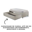Ver imagem 7 de Base Box Cama Solteiro Sapateira Courino Linho Areia e Colchão Hanover Inducol 88x188