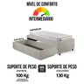 Base Box Cama Solteiro Sapateira Courino Linho Areia e Colchão Hanover Inducol 88x188 - 11