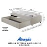 Base Box Cama Solteiro Sapateira Courino Linho Areia e Colchão Hanover Inducol 88x188 - 6