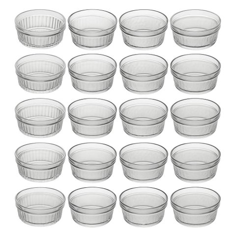 24 Ramequins de Vidro Molheiras 150ml Lyor Molhos Sobremesas Temperos Suflês