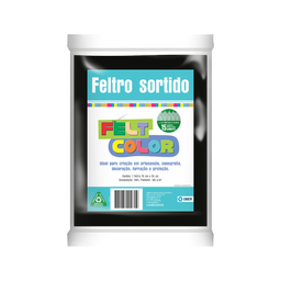 Feltro Feltcolor Liso Preto - 70cm X 50cm - 1