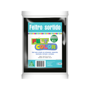 Feltro Feltcolor Liso Preto - 70cm X 50cm