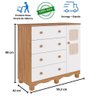 Quarto de Bebê Completo Guarda Roupas 4 Portas Cômoda 1 Porta 4 Gavetas 100% Mdf Telinha - 7
