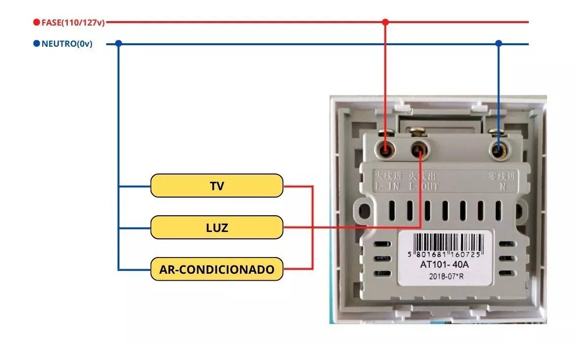 Interruptor Economizador de energia para Hotel - Hiper - 7