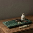 Ver imagem 7 de Bandeja Decorativa Lavabo 25x12cm Verde Guatemala Mármore Verde