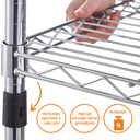 Ver imagem 2 de Estante de Aço Cromado Inox Multiuso Reforçado Aramado com 5 Prateleiras Ajustáveis Estilo Industria