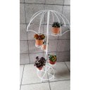 Ver imagem 1 de Suporte Para 5 Vasos em forma de Guarda chuva com Pedestal Branco