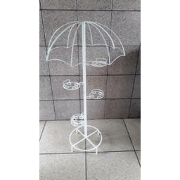 Suporte Para 5 Vasos em forma de Guarda chuva com Pedestal Branco - 2