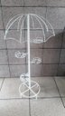 Ver imagem 2 de Suporte Para 5 Vasos em forma de Guarda chuva com Pedestal Branco