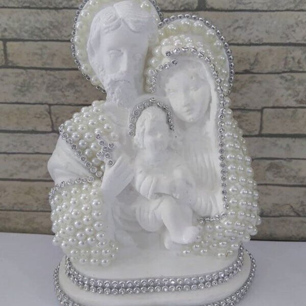Busto Sagrada Familia com Pérolas 15 cm - 1