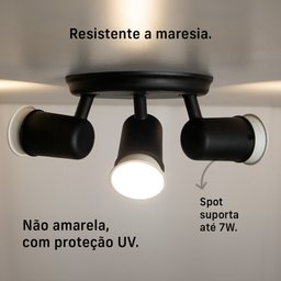 Spot Sobrepor Direcionável Articulado 3 Gu10 Mr16 Dicroica Cor:preto - 3