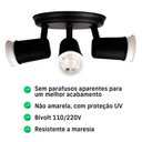 Ver imagem 4 de Spot Sobrepor Direcionável Articulado 3 Gu10 Mr16 Dicroica Cor:preto