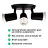 Spot Sobrepor Direcionável Articulado 3 Gu10 Mr16 Dicroica Cor:preto - 4