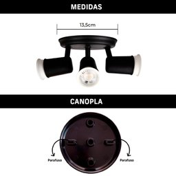 Spot Sobrepor Direcionável Articulado 3 Gu10 Mr16 Dicroica Cor:preto - 7