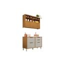 Ver imagem 1 de Kit de Cozinha Modulada 3pçs Completa Nesher Imperatriz 2pçs Balcão + Aéreo Freijo/off White