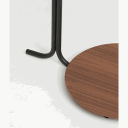 Mesa de Apoio Bongô - Tampo Nogueira Natural - Base Aço Carbono - 5