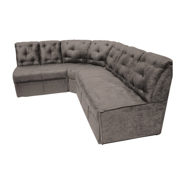 Sofá de Canto King 6 Lugares Suede Cinza