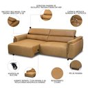 Ver imagem 4 de Sofá Retrátil 3 Lugares Sala 240cm Laurie L08 Couro Camel - Mpozenato