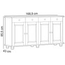 Ver imagem 5 de Aparador Buffet para Sala de Jantar 4 Portas 4 Gavetas Rústico Lazuli F06 Freijó - Lyam Decor