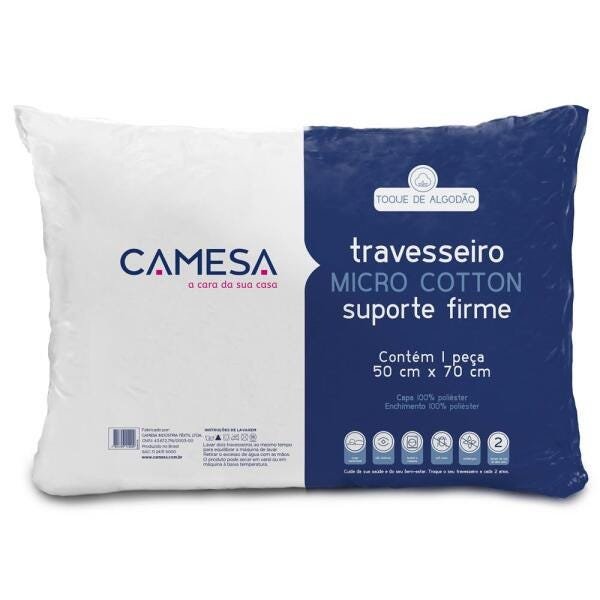 Travesseiro Micro Cotton Suporte Firme 50x70 Camesa - 2