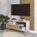 Ver imagem 5 de Rack Aparador Estante para Tv 55 Polegadas com Porta Nicho Prateleira Pés Palito Retro