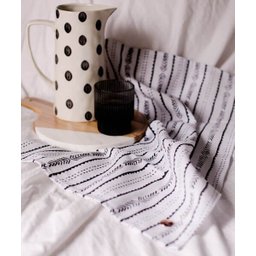 Pano de Copa Gourmet Étnico Branco e Preto Pano Urbano 75x45cm - 2 Pano de Copa Gourmet Étnico Branco e Preto Pano Urbano 75x45cm - 2