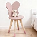 Ver imagem 1 de Cadeira Modelo Borboleta Infantil Reforçada Pés Madeira Colorê Rosê