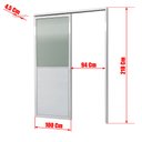 Ver imagem 4 de Porta de Correr Suspensa Meia Lambril Meia Vidro Dir L.25 Branca 210x100 Brimak