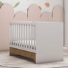 Berço Americano Mini Cama com Guarda Roupa Infantil Malu Branco Acetinado Bétula com Colchão Ortobom - 7