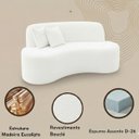Ver imagem 5 de Sofá Ondulado Orgânico Pequeno 2 Lugares Sala Bouclé:bouclé Branco