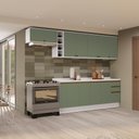 Ver imagem 1 de Armário de Cozinha Completa 100% Mdf 300cm Branco/verde Celeste Kappesberg