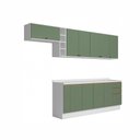 Ver imagem 2 de Armário de Cozinha Completa 100% Mdf 300cm Branco/verde Celeste Kappesberg
