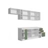Armário de Cozinha Completa 100% Mdf 300cm Branco/verde Celeste Kappesberg - 5