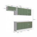 Ver imagem 3 de Armário de Cozinha Completa 100% Mdf 300cm Branco/verde Celeste Kappesberg