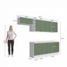 Armário de Cozinha Completa 100% Mdf 300cm Branco/verde Celeste Kappesberg - 4