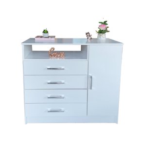 Cômoda Sapateira 1 Porta 4 Gavetas Espaço Decorativo Magia