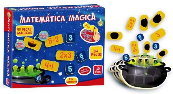 Jogo Matemática Mágica 84 Peças Em Madeira Brincadeira De Criança - 2