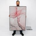Ver imagem 2 de Quadro Decorativo em Canvas Abstrato Aquarela Rose TaColado Moldura Flutuante 4,5cm Branca 120 x 80c