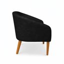 Ver imagem 6 de Poltrona Sala Decorativa Kit 2 Stella Pé Madeira Trapézio Castanho Sintético Pu D03 - D’Rossi