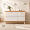 Ver imagem 3 de Balcao 1 Porta 4 Gavetas 120cm Eloise Freijo Off White MGM