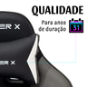 Cadeira Gamer Racer X Comfort de Escritório Ergonômica Giratória Cinza - 6