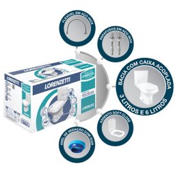 Kit Bacia Com Caixa Acoplada Lorenzetti Like 3/6L Completo 7720004 - 2