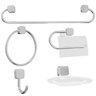 Kit Acessórios Para Banheiro 5 Peças Japi Samba Quadrado Cromado JKSQC - 1
