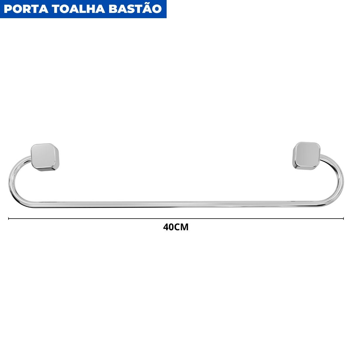 Kit Acessórios Para Banheiro 5 Peças Japi Samba Quadrado Cromado JKSQC - 7