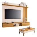 Ver imagem 1 de Painel Suspenso Lets Cinamomo Off White com Mesa de Centro Liz Off White Cinamomo - HB Móveis