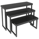 Ver imagem 1 de Trio De Mesas Expositoras Para Loja MDF Comac - Preto