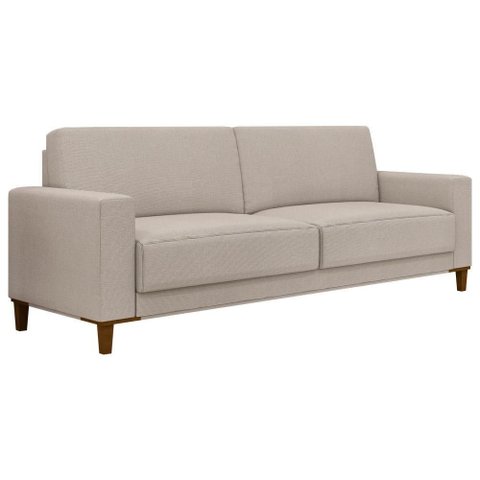 Sofá Chili 3 Lugares 220cm Off White em Linho para Sala Sallar Home
