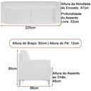Ver imagem 6 de Sofá Chili 3 Lugares 220cm Off White em Linho para Sala Sallar Home