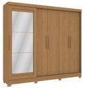 Ver imagem 2 de Guarda Roupa Casal 245cm 5 Portas 4 Gavetas com Espelho e Pés Cb01n564 Kappesberg