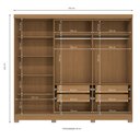 Ver imagem 3 de Guarda Roupa Casal 245cm 5 Portas 4 Gavetas com Espelho e Pés Cb01n564 Kappesberg